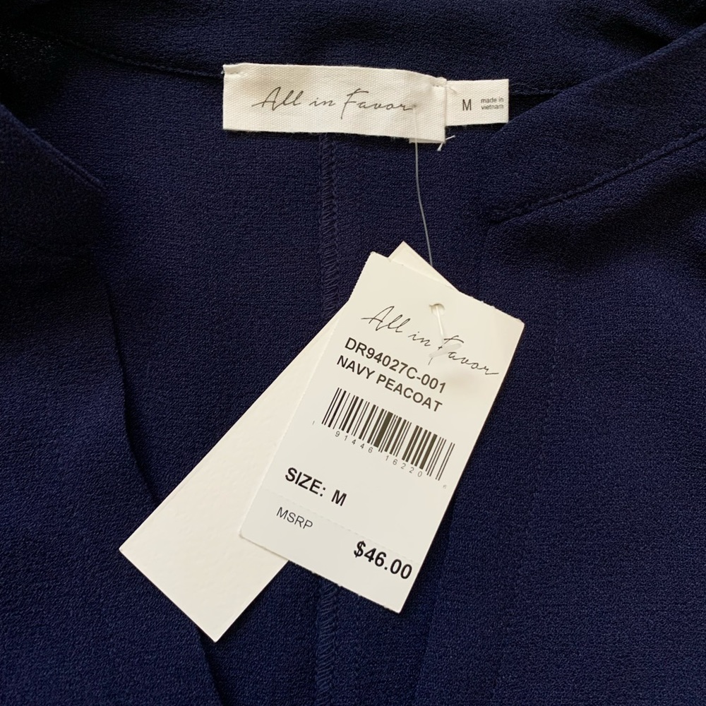 All in Favor Navy Blue Dress Size M
